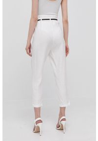 Silvian Heach spodnie damskie kolor biały proste high waist. Okazja: na co dzień. Stan: podwyższony. Kolor: biały. Materiał: tkanina. Styl: casual #4