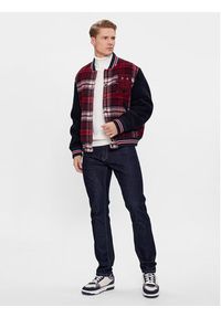 TOMMY HILFIGER - Tommy Hilfiger Kurtka bomber Varsity MW0MW34023 Czerwony Regular Fit. Kolor: czerwony. Materiał: wełna #4