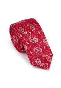 Wittchen - Krawat jedwabny wzorzysty czerwono-biały. Kolor: czerwony, biały, wielokolorowy. Materiał: jedwab. Styl: klasyczny, elegancki