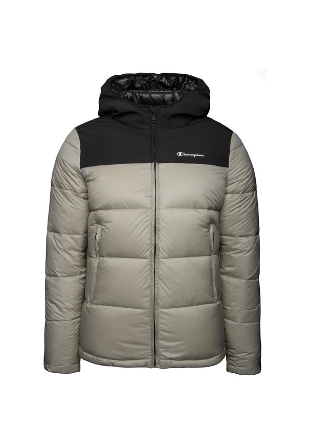 Champion - Kurtka turystyczna męska. Typ kołnierza: kaptur. Kolor: szary. Materiał: poliamid. Sezon: zima. Styl: sportowy