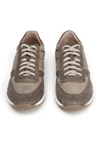 Wittchen - Męskie sneakersy z różnych skór beżowe. Okazja: na co dzień. Nosek buta: okrągły. Kolor: beżowy. Materiał: nubuk, skóra #7