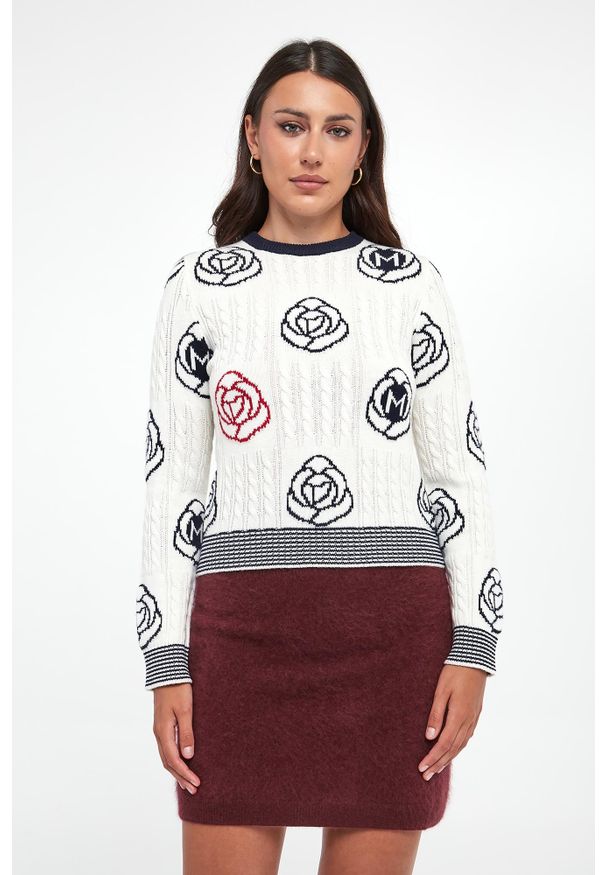 Marella Sport - Sweter damski wełniany Fumato MARELLA SPORT. Materiał: wełna. Styl: sportowy