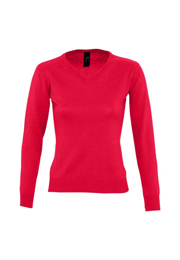 SOL'S - Bluza Damska Galaxy Z Dekoltem V. Kolor: czerwony