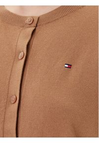 TOMMY HILFIGER - Tommy Hilfiger Kardigan WW0WW42370 Brązowy Regular Fit. Kolor: brązowy. Materiał: bawełna #5