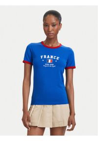 Guess Jeans T-Shirt W6YI16 K3995 Niebieski Slim Fit. Kolor: niebieski. Materiał: bawełna #1