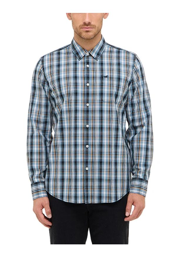 Męska Koszula Mustang Style Chester Poplin multi check blue 1016958 12783
