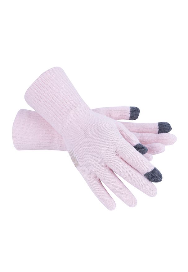 Rękawiczki New Balance LAH13006PIE – różowe. Kolor: różowy. Materiał: włókno, akryl. Sezon: zima
