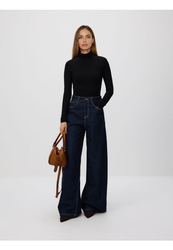 Reserved - Body z włókien bambusowych - czarny. Kolor: czarny. Materiał: włókno