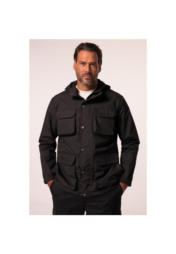 JAY-PI - Męska Kurtka funkcyjna outdoor Belly Fit kurtka przeciwdeszczowa. Kolekcja: plus size. Kolor: czarny. Materiał: poliamid, poliester, materiał. Sport: outdoor