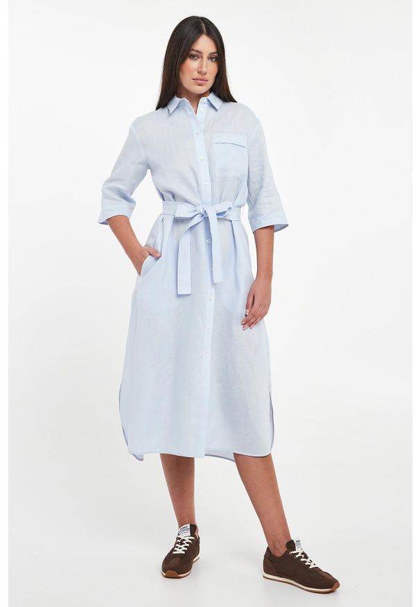 Sukienka lniana szmizjerka Tabella MM. Materiał: len. Typ sukienki: szmizjerki