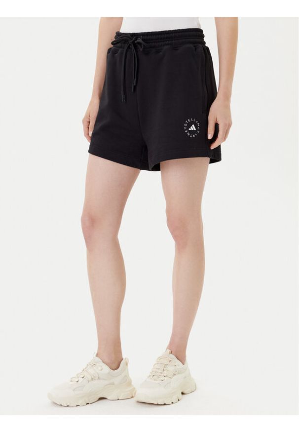 Adidas by Stella McCartney - adidas by Stella McCartney Szorty sportowe True Casuals IK9093 Czarny Loose Fit. Kolor: czarny. Materiał: bawełna