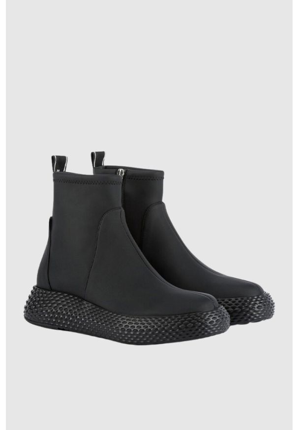 Emporio Armani - EMPORIO ARMANI Czarne botki damskie, Rozmiar 36. Kolor: czarny