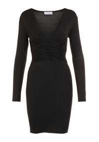 Born2be - Czarna Sukienka Kallephone. Kolor: czarny. Długość rękawa: długi rękaw. Styl: elegancki. Długość: mini #5