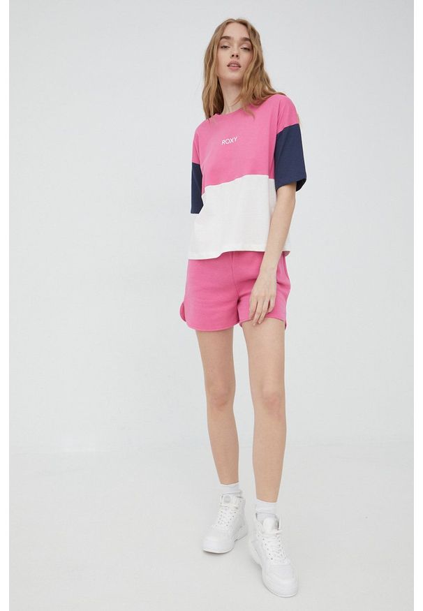 Roxy t-shirt bawełniany. Materiał: bawełna. Wzór: nadruk