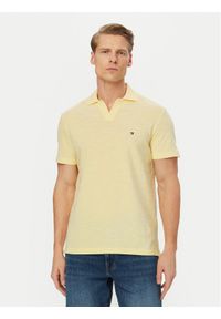 TOMMY HILFIGER - Tommy Hilfiger Polo Textured Oxford Pique MW0MW38482 Żółty jasny Regular Fit. Typ kołnierza: polo. Kolor: żółty. Materiał: bawełna #1