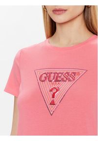 Guess T-Shirt Triangle W3GI61 K6YW1 Różowy Slim Fit. Kolor: różowy. Materiał: bawełna #5