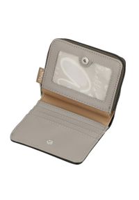 Portfel damski Anekke, z efektownym nadrukiem i metalowym logo zapinany na suwak wyposażony w przegrody na karty kieszeń na monety, brązowy, 42809-90. Kolor: brązowy. Wzór: nadruk #5