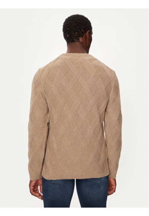 JOOP! Sweter 17 JK-28Diamondo 30043058 Beżowy Modern Fit. Kolor: beżowy. Materiał: syntetyk