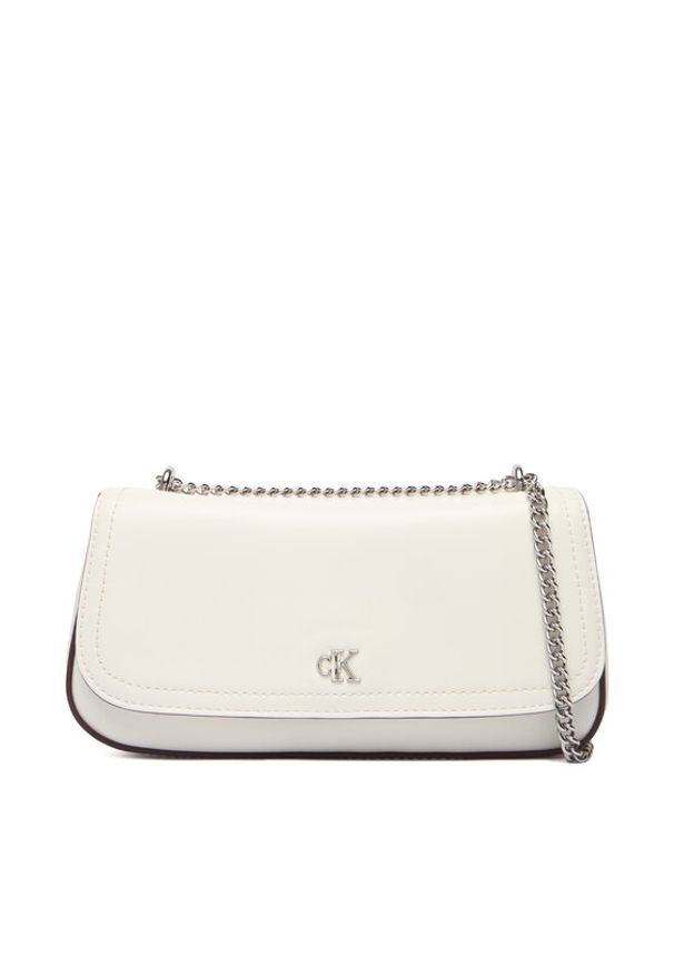 Calvin Klein Torebka Ck Convertible Chain Small Bag LV04F3172G Biały. Kolor: biały. Materiał: skórzane