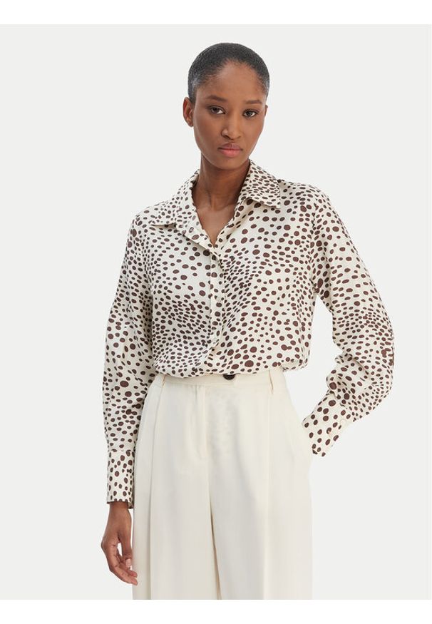 Marella Koszula Salve 2613111141 Écru Relaxed Fit. Materiał: jedwab