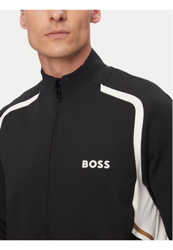 BOSS Bluza Spin 50554402 Czarny Regular Fit. Kolor: czarny. Materiał: syntetyk