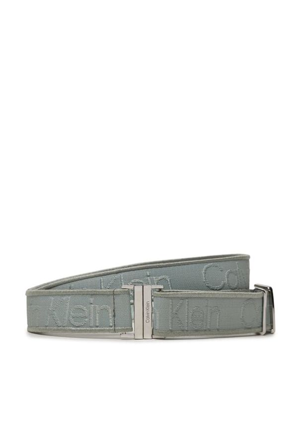 Calvin Klein Pasek Damski Gracie Logo Jacquard Belt 3.0 K60K611922 Szary. Kolor: szary. Materiał: materiał