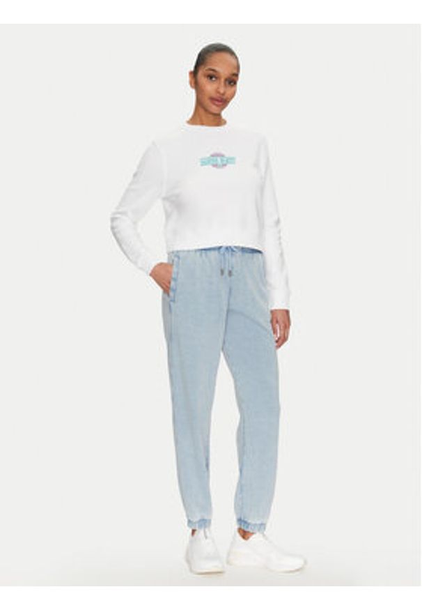 Guess Jeans Bluza W5GQ20 K68I4 Biały Regular Fit. Kolor: biały. Materiał: bawełna