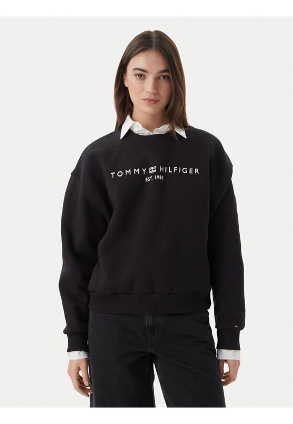 TOMMY HILFIGER - Tommy Hilfiger Bluza WW0WW47831 Czarny Regular Fit. Kolor: czarny. Materiał: bawełna