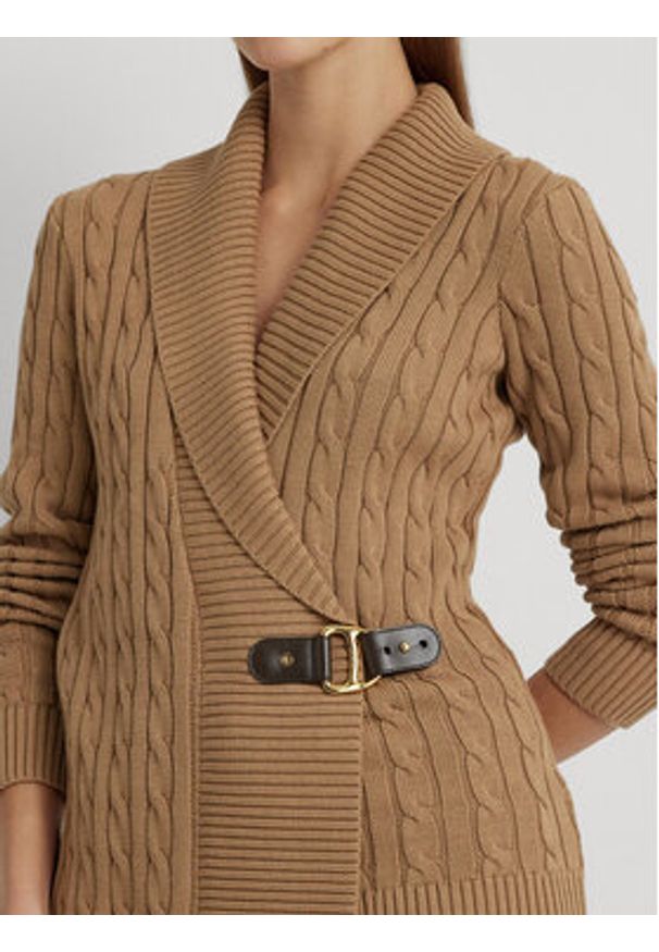 Lauren Ralph Lauren - LAUREN RALPH LAUREN Sweter 200808258002 Beżowy Regular Fit. Kolor: beżowy. Materiał: bawełna