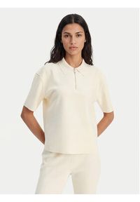 Calvin Klein Polo LV044E241G Beżowy Relaxed Fit. Typ kołnierza: polo. Kolor: beżowy. Materiał: syntetyk #4