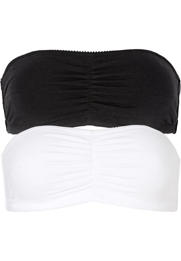 bonprix - Biustonosz typu bandeau z bawełny organicznej (2 szt.). Kolor: czarny. Materiał: bawełna. Wzór: gładki