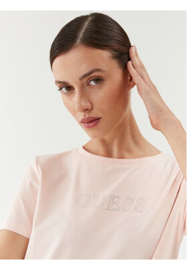 Guess T-Shirt V3BI11 J1314 Różowy Regular Fit. Kolor: różowy. Materiał: bawełna