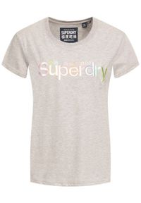 Superdry T-Shirt Classic Rainbow Emb Entry Tee W1000057A Szary Classic Fit. Kolor: szary #4