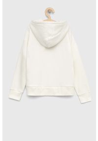 GAP bluza dziecięca kolor biały z kapturem z nadrukiem. Okazja: na co dzień. Typ kołnierza: kaptur. Kolor: biały. Wzór: nadruk. Styl: casual #2