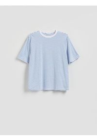 Reserved - T-shirt relaxed fit - biały. Kolor: biały. Materiał: bawełna, dzianina
