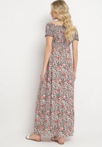 Born2be - Czarno-Beżowa Sukienka Hiszpanka Długa z Bawełny w Kwiatowy Print Mrosa. Typ kołnierza: dekolt hiszpanka. Kolor: czarny. Materiał: bawełna. Wzór: nadruk, kwiaty. Sezon: wiosna, lato. Typ sukienki: z odkrytymi ramionami. Styl: boho, elegancki. Długość: maxi #4