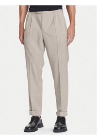 BOSS Spodnie materiałowe C-Perin-DPL 50545822 Beżowy Tapered Fit. Kolor: beżowy. Materiał: wełna #1