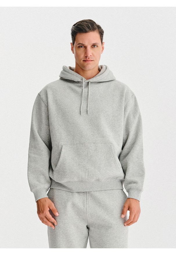 Pako Lorente - PAKO LORENTE - Szara bluza dresowa z kapturem. Typ kołnierza: kaptur. Kolor: szary. Materiał: dresówka. Wzór: gładki