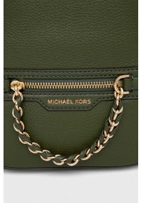 MICHAEL Michael Kors plecak skórzany damski kolor brązowy mały gładki. Kolor: zielony. Materiał: skóra. Wzór: gładki #3