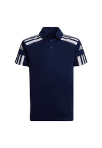 Koszulka polo piłkarska dla dzieci Adidas Squadra 21. Typ kołnierza: polo. Kolor: niebieski, wielokolorowy, biały. Sport: piłka nożna