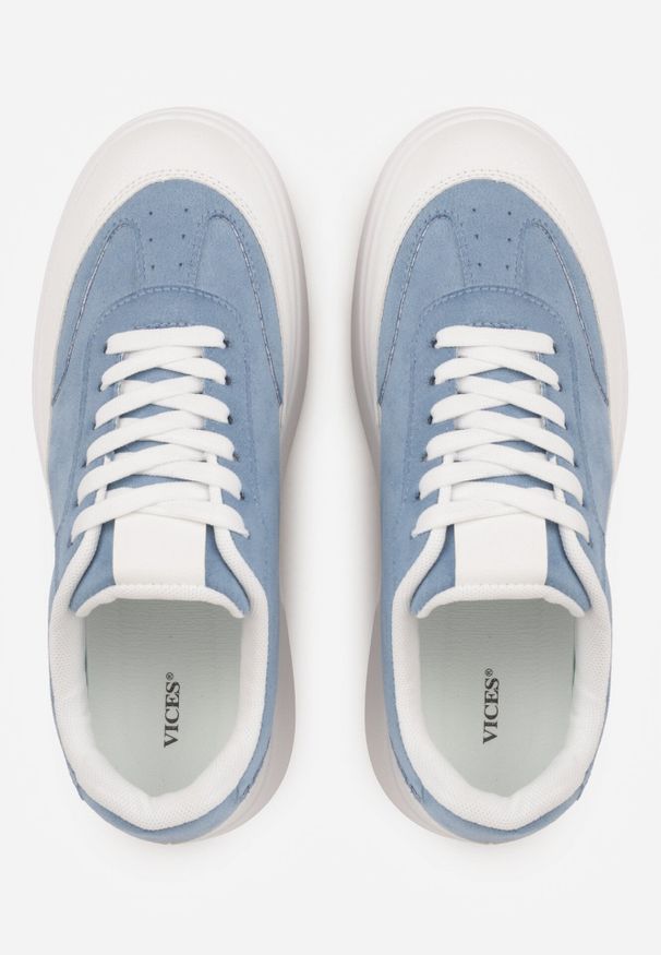 Born2be - Niebieskie Sneakersy VICES na Platformie w Stylu lat 90. Donah. Kolor: niebieski. Sezon: lato. Obcas: na platformie