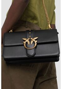 Pinko - PINKO Czarna listonoszka damska Love One Classic ST.. Kolor: czarny. Wzór: aplikacja. Styl: casual, elegancki, klasyczny #3