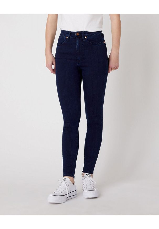Wrangler - SPODNIE DAMSKIE WRANGLER WRIGGLER INK BLUE W2H0JC22H 112128603