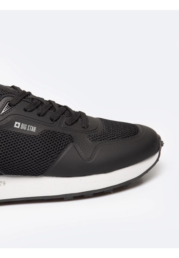 Big-Star - Sneakersy męskie czarne RR174361 906. Okazja: na co dzień. Kolor: czarny. Materiał: materiał, syntetyk. Wzór: napisy