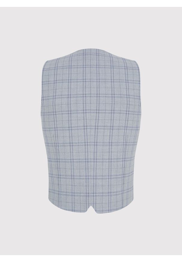 Pako Lorente - PAKO LORENTE - Dwurzędowa kamizelka męska w kratę. Materiał: poliester, wiskoza, elastan. Styl: elegancki, młodzieżowy