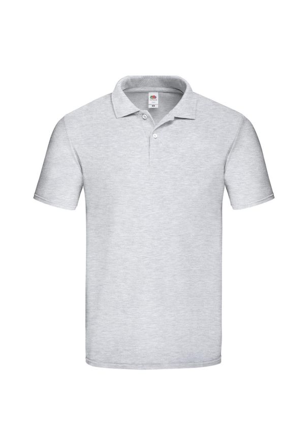 FRUIT OF THE LOOM - Męska Koszulka Polo Original Heather. Typ kołnierza: polo. Kolor: szary