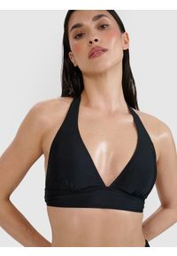 4f - 4F Góra od bikini damska - czarna M. Kolor: czarny. Materiał: materiał, syntetyk, elastan