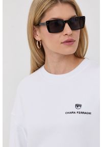 Chiara Ferragni bluza bawełniana damska kolor biały z aplikacją. Kolor: biały. Materiał: bawełna. Wzór: aplikacja #2