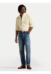 Polo Ralph Lauren Koszula 710953704004 Żółty Custom Fit. Typ kołnierza: polo. Kolor: żółty. Materiał: bawełna #6