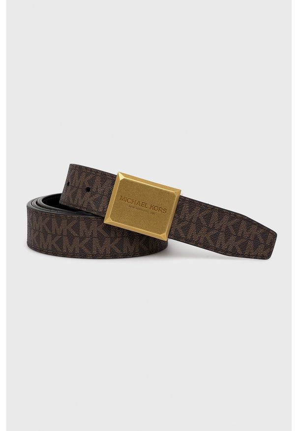Michael Kors pasek dwustronny męski kolor brązowy. Kolor: brązowy